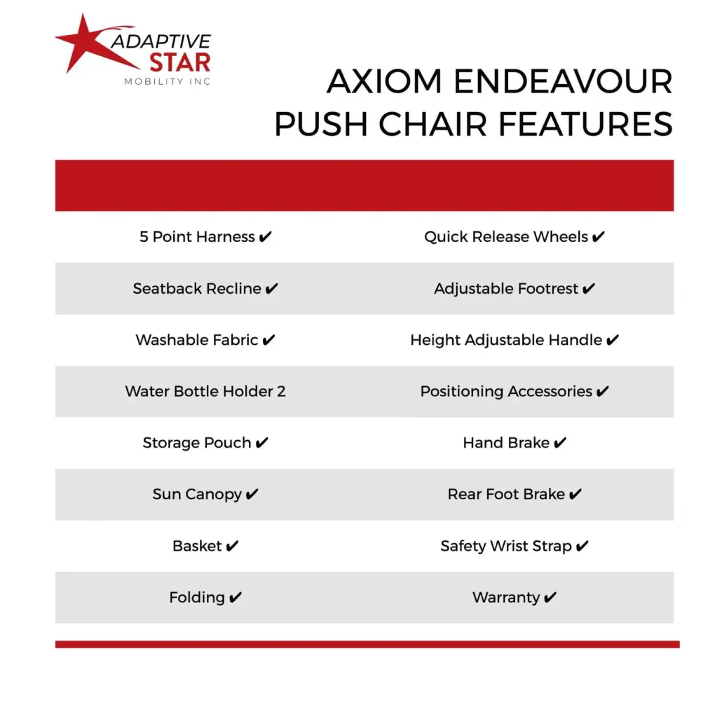 Adaptive Star Axiom Endeavour Push Chair detail