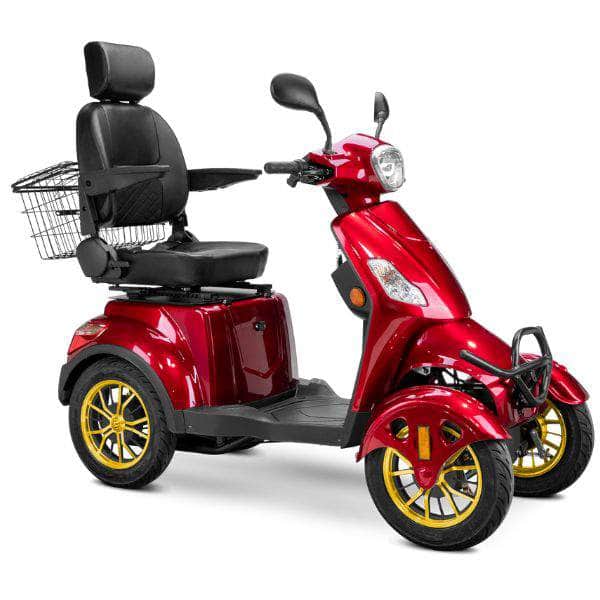 Bespoke Prestige Full Size 4-Wheel Mobility Scooter in Red / Black / Gold | Dignity Mobility