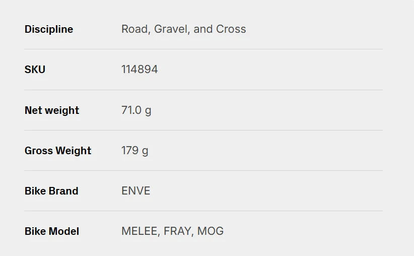 CeramicSpeed - OHD Kit for ENVE MELEE, FRAY, MOG detail
