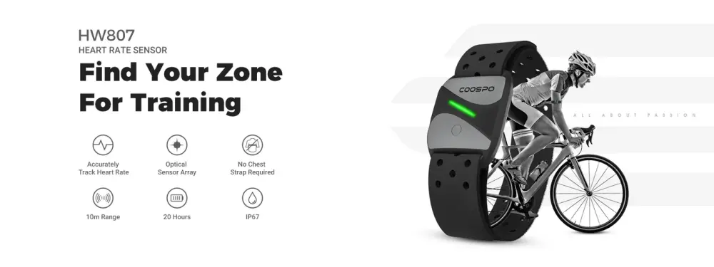 Coospo HW807 Armband Heart Rate Monitor detail