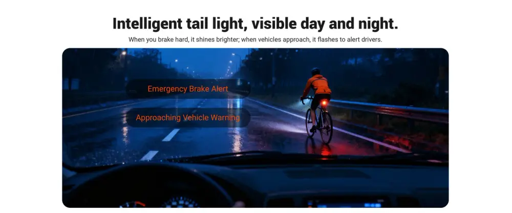 Coospo TR70 Radar Tail Light detail