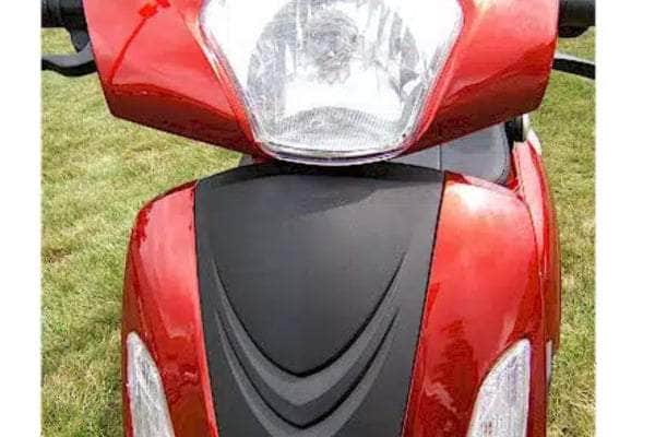 Front view of EMS-2S600 Electric Mobility Scooter showcasing its powerful brushless motor for high-speed mobility.