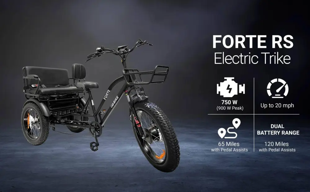 FORTE Electric Tricycle With Rear Seat