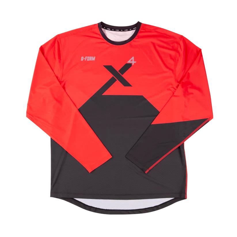 G-Form X4 Long Sleeve MTB Jersey - Mens in S / Red | Dignity Mobility