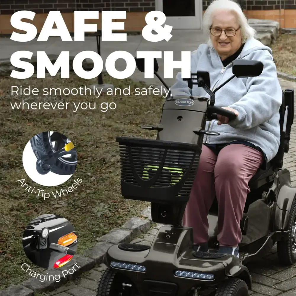 Gladiator 4 Wheel Heavy Duty Portable Mobility Scooter detail