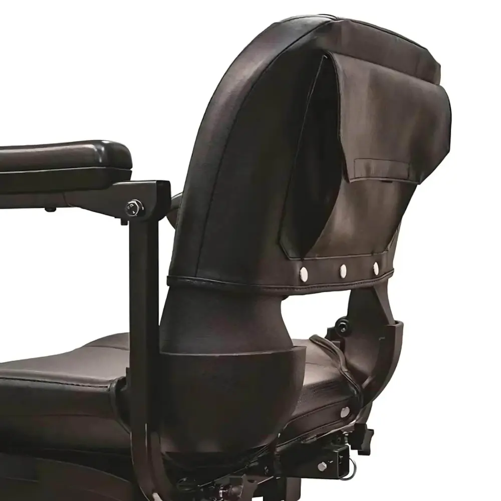 Pride Go-Go Elite Traveller 4-Wheel scooter seat and backrest in black
