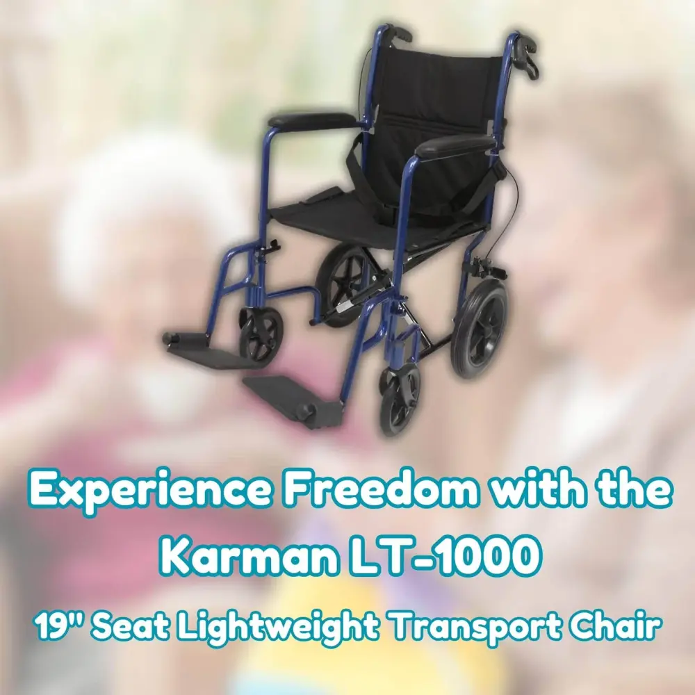 Karman LT-1000 19" Seat Lightweight Transport Chair detail