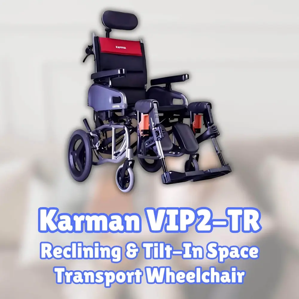 Karman VIP2-TR Reclining &amp; Tilt-In-Space Transport Wheelchair