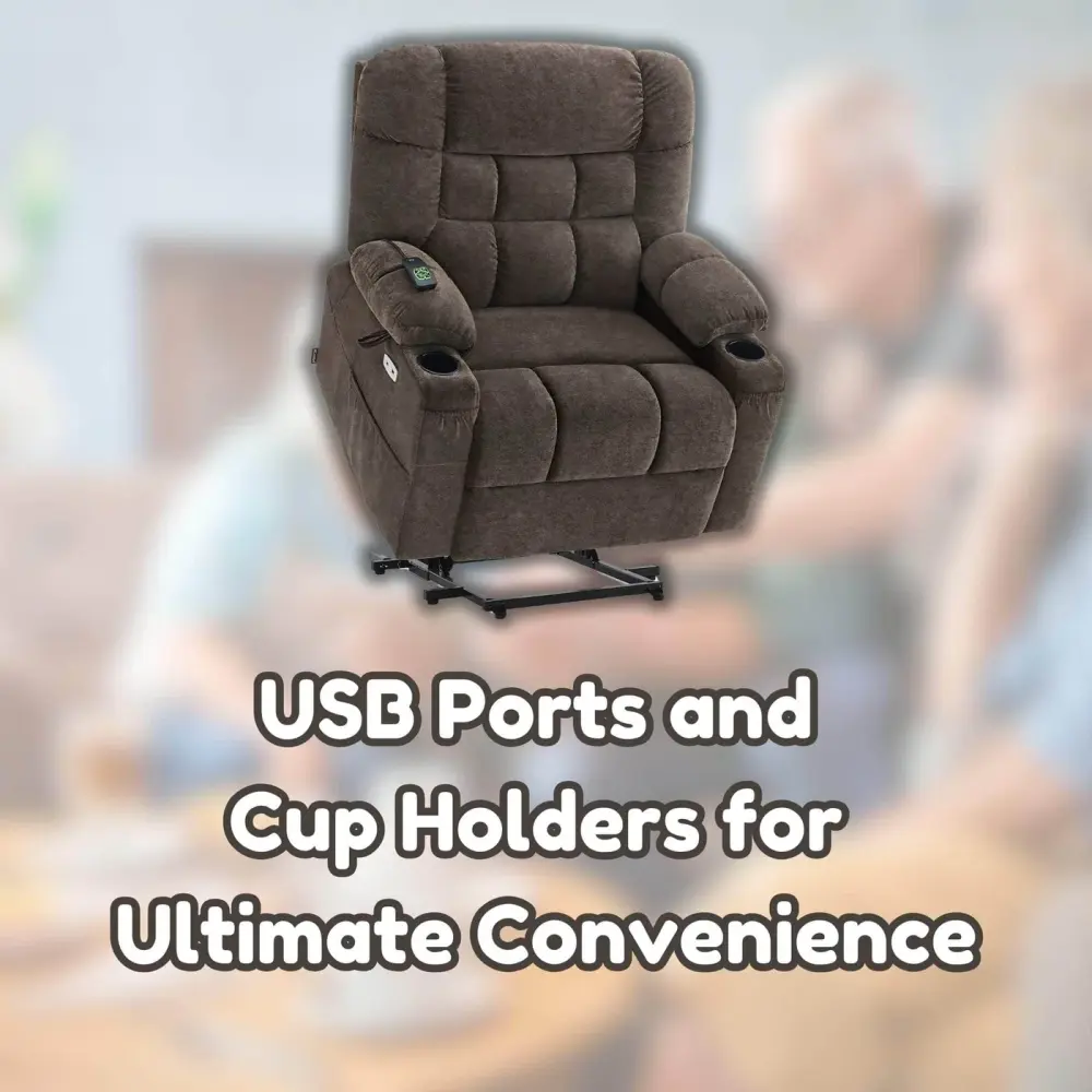MCombo Power Lift Recliner Chair - USB Ports, Cup Holders, and Everything You Need
