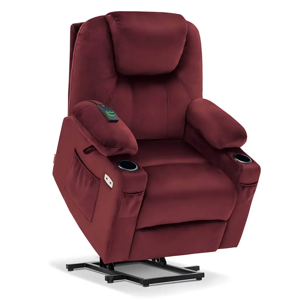 MCombo Electric Power Lift Recliner Chair 7040 Fabric Series in Small / Carmine Red | Dignity Mobility