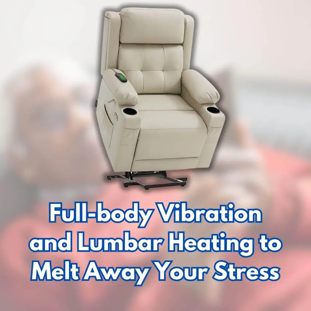 MCombo Dual Motor Power Lift Recliner: Full-body Vibration and Lumbar Heating to Melt Away Your Stress