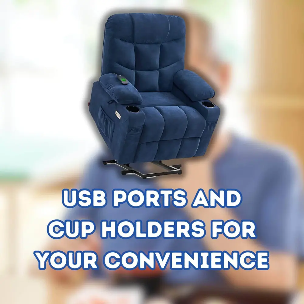 MCombo Power Lift Recliner Chair - USB Ports and Cup Holders for Your Convenience