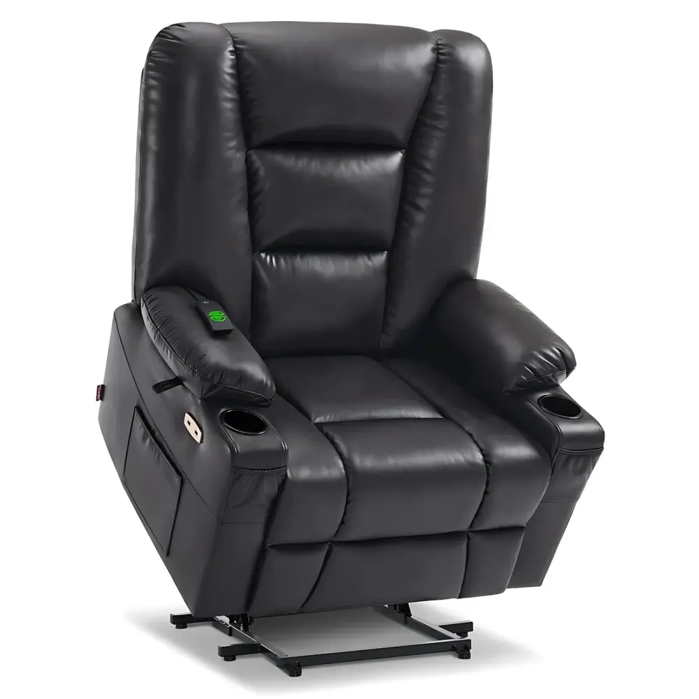 MCombo Power Lift Recliner Chair 7519 Faux Leather Series in Large-Wide / Black | Dignity Mobility