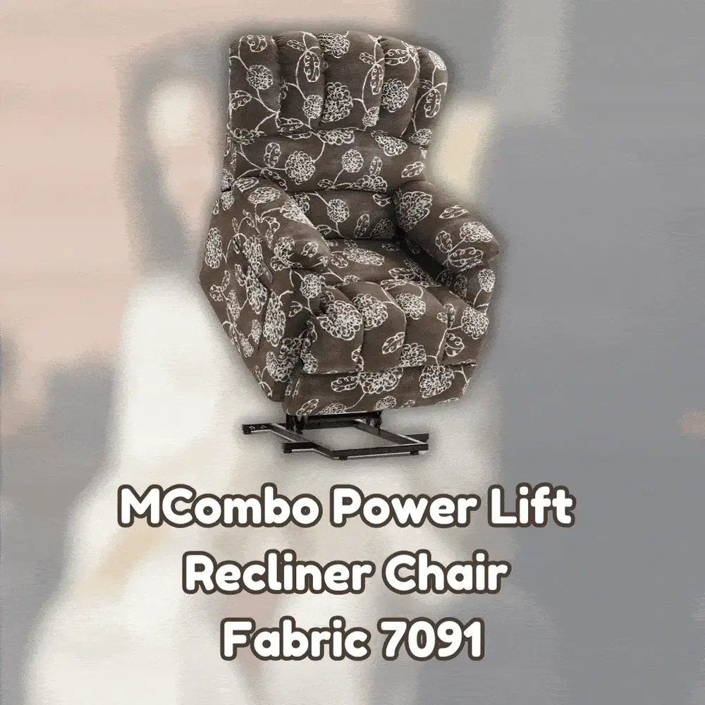 MCombo Power Lift Recliner Chair Fabric 7091 GIF Banner