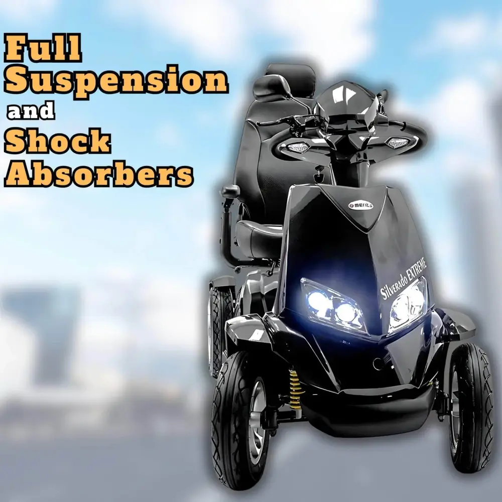 Merits Silverado Extreme Mobility Scooter: Smooth, Reliable Rides with Full Suspension and Shock Absorbers