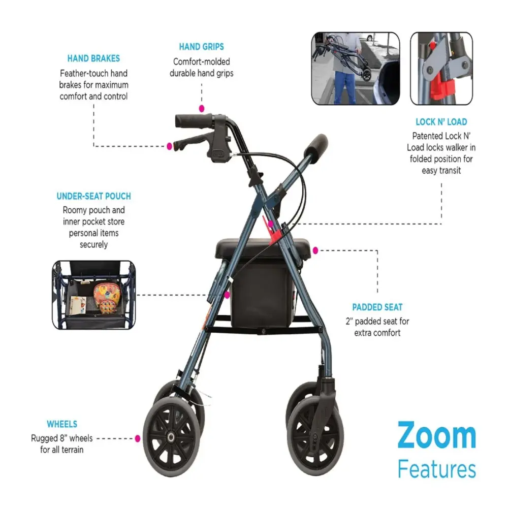 Nova Medical Zoom Series Folding Rollator