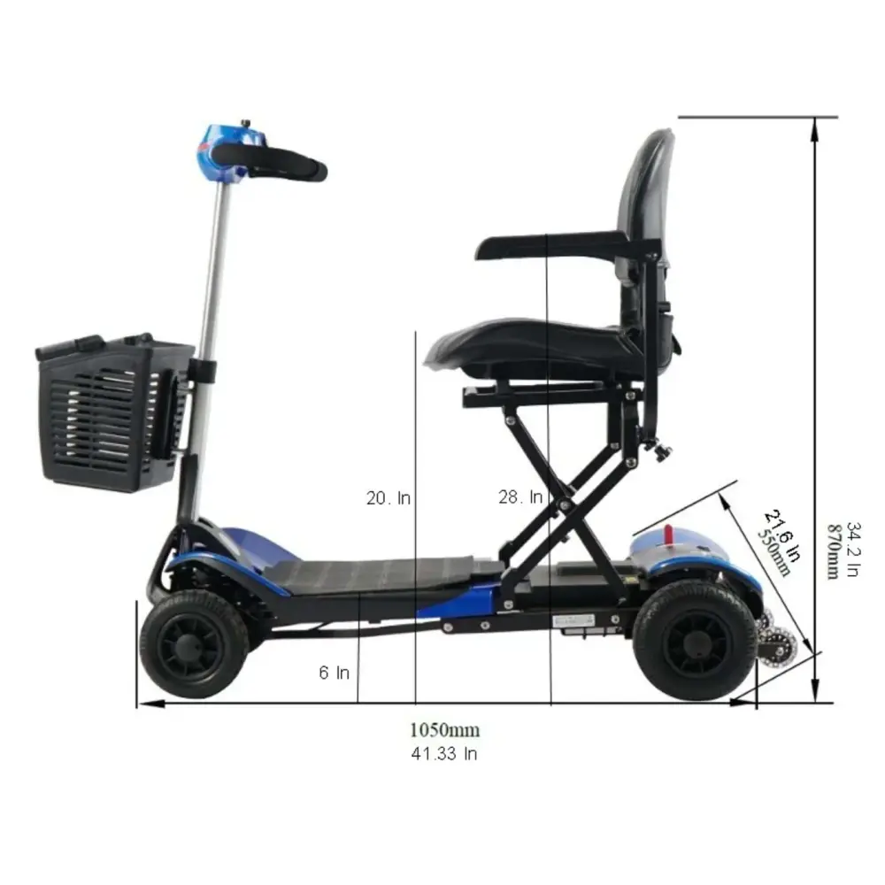 optimus automatic folding 4 wheel scooter