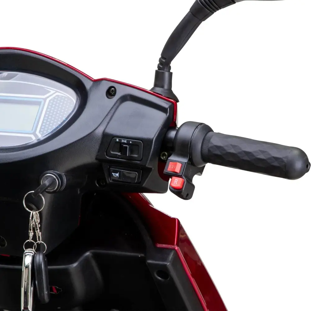 Red Elephant Scooter handlebar and controls close-up
