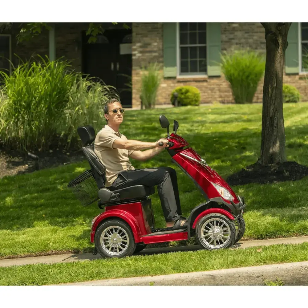 Red Elephant Scooter rear view with basket