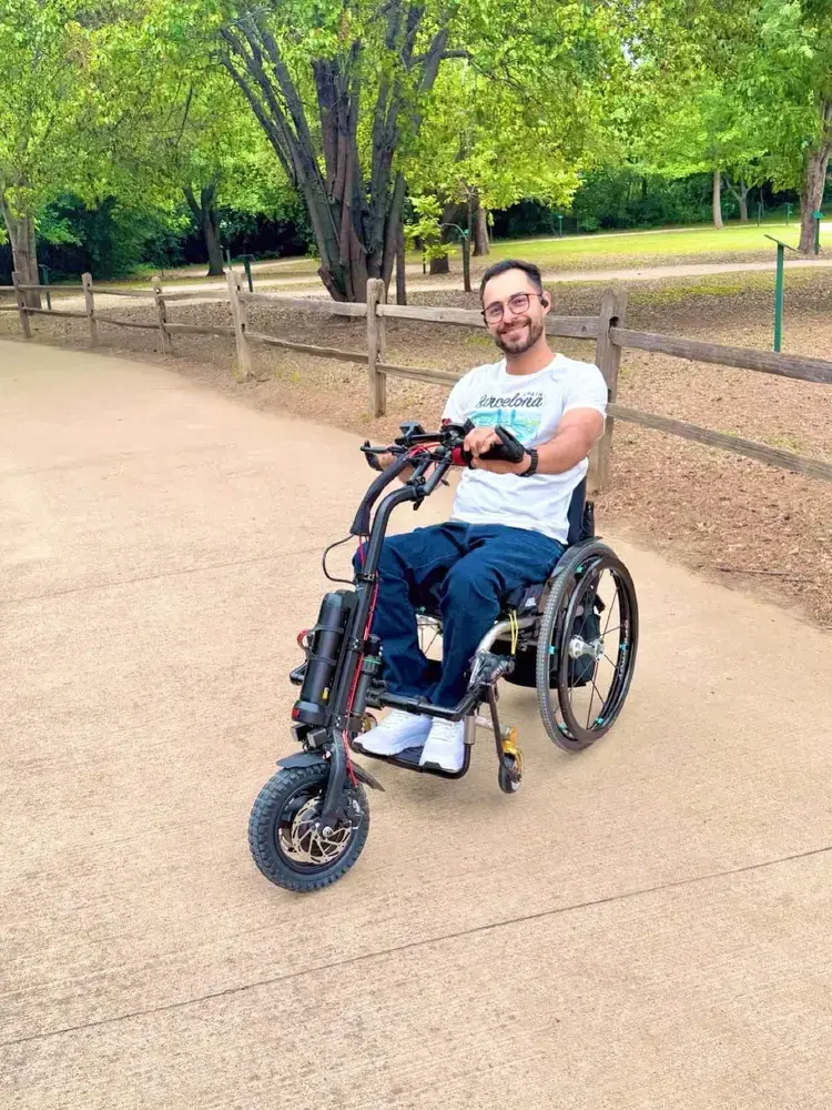 Rio Firefly wheelchair attachment in everyday use