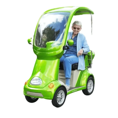 4 wheels electric golf mobility scooter in vibrant red with optional canopy, designed for enhanced outdoor mobility and convenience for golfers.