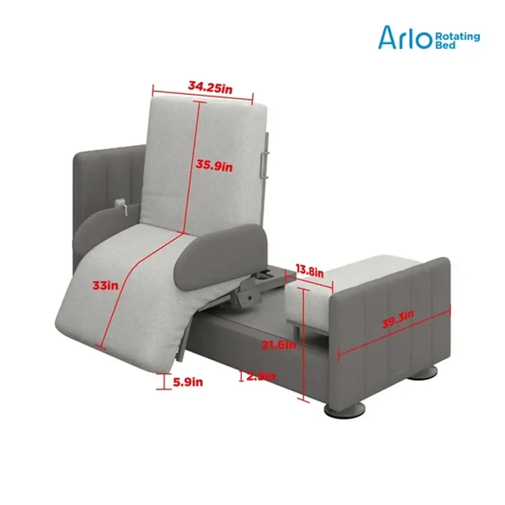 Senior starting the day comfortably in the StarSleep Arlo rotating care bed