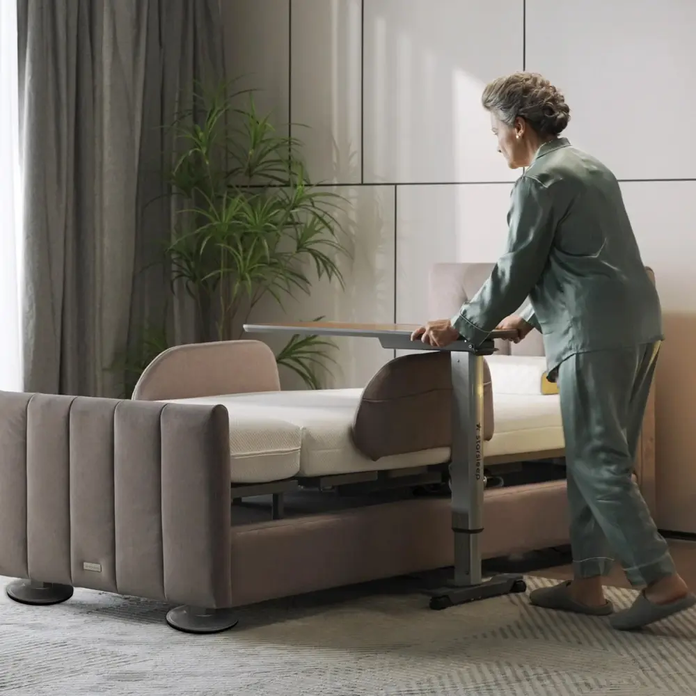 Motion Bed-Side Table air-spring height adjustment lever