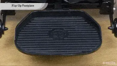 Stepping Up in Safety: Large Flip-Up Aluminum Footplate of the Merits Health Vision CF Power Chair